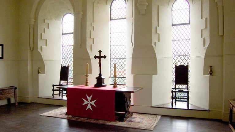 Interior of chapel at St. John's Jerusalem, Kent